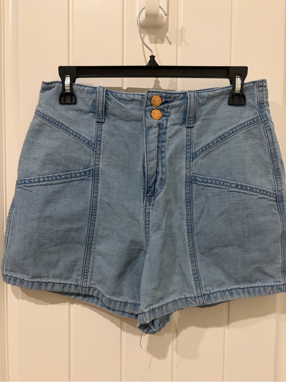 Universal Thread Light Blue Paneled High-Waist Denim Shorts